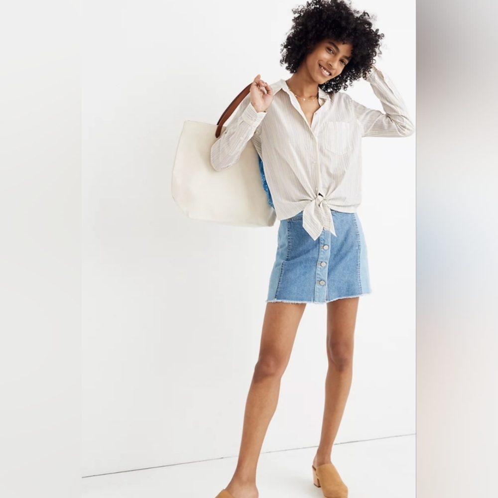 Madewell Tie-Front Shirt in Stripe